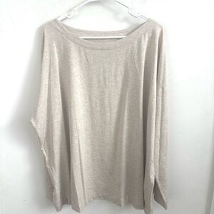 J.JILL Luxe Supima Forward Seam Tee Cotton Modal Beige Casual Everyday Top 3X